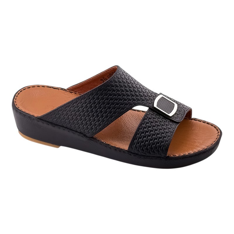 AJYAD Handmade Arabic Sandals For Men | Outdoor Mens Slippers | Everyday Flip Flops Open Toe | Arabic Genuine Shamwa Leather | New Design | Tan Footbed | Comfortable & LightWeight - Image 1